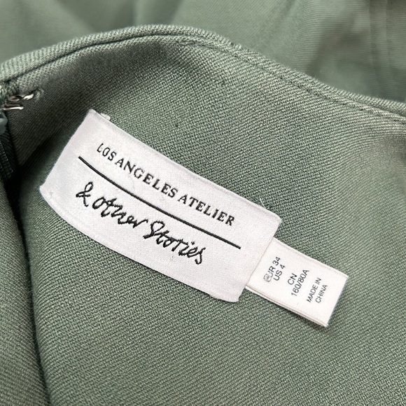 & Other Stories Buckle Belt Cutout‎ Dress Women's 4 Green - Picture 7 of 10